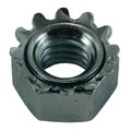 Midwest Fastener External Tooth Lock Washer Lock Nut, 5/16"-18, Steel, Grade 2, Zinc Plated, 100 PK 03821